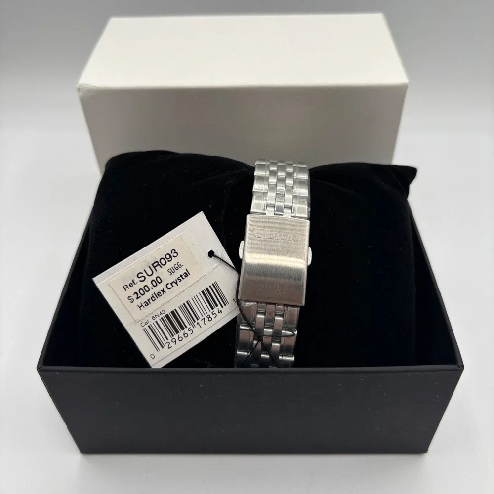 Seiko SUR093 Prime Stainless Steel Black Dial Mens Quartz Watch NEW IN BOX